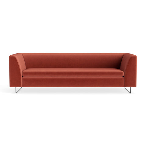bonnie 96" sofa by Blu Dot in tomato velvet