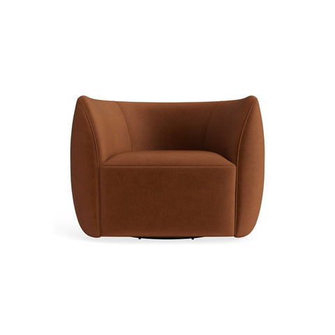 Council Swivel Lounge Chair by Blu Dot in Copper Velvet, material detail