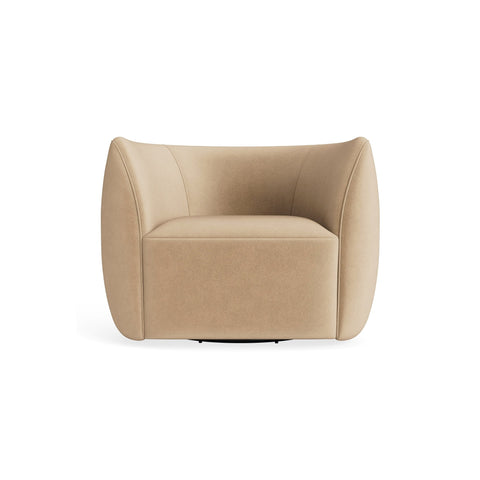 Council Swivel Lounge Chair by Blu Dot in Camel Velvet, material detail