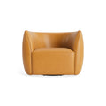 Council Swivel Lounge Chair by Blu Dot in Canyon Leather, material detail