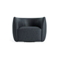 Council Swivel Lounge Chair by Blu Dot in Ink Leather, material detail