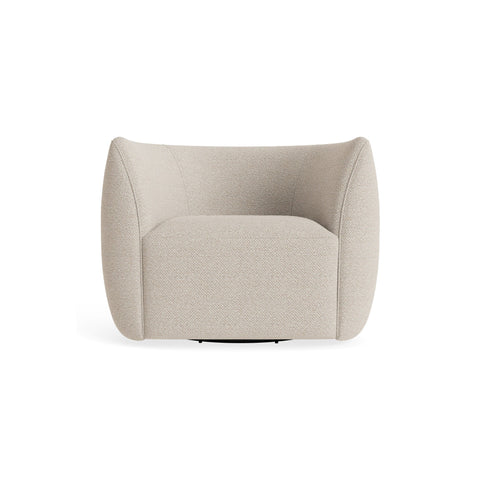 Council Swivel Lounge Chair by Blu Dot in Sanford Linen, material detail