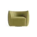 Council Swivel Lounge Chair by Blu Dot in Loden Green and Velvet, material detail