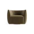 Council Swivel Lounge Chair by Blu Dot in Moss Velvet, material detail