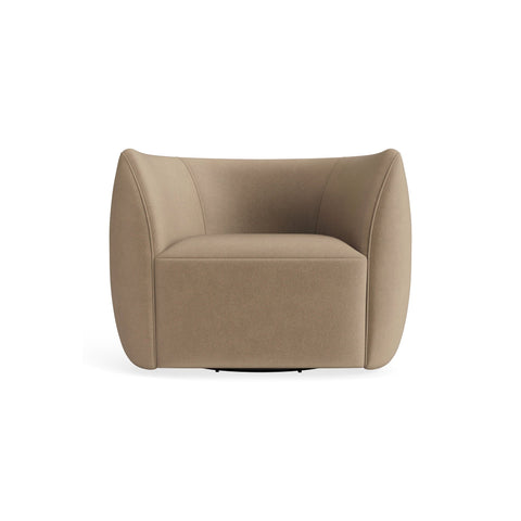 Council Swivel Lounge Chair by Blu Dot in Otter Velvet, material detail