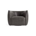 Council Swivel Lounge Chair by Blu Dot in Slate Leather, material detail