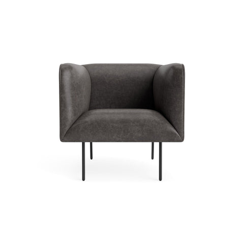 Dandy Lounge Chair by Blu Dot in Slate Leather, upholstery detail
