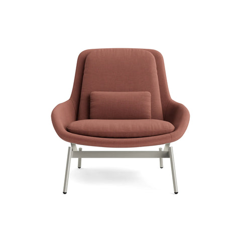 Field Lounge Chair by Blu Dot upholstered in Maharam Mode in Caramelized fabric with stainless steel base