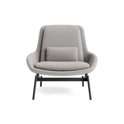 Field Lounge Chair by Blu Dot upholstered in Maharam Mode in Prediction fabric with oblivion base and black frame