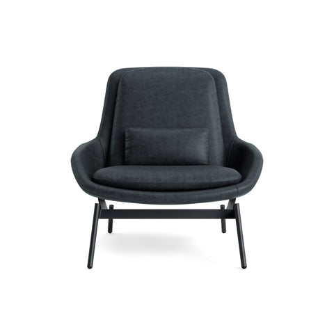 Field Lounge Chair by Blue Dot upholstered in In Leather with Black Frame