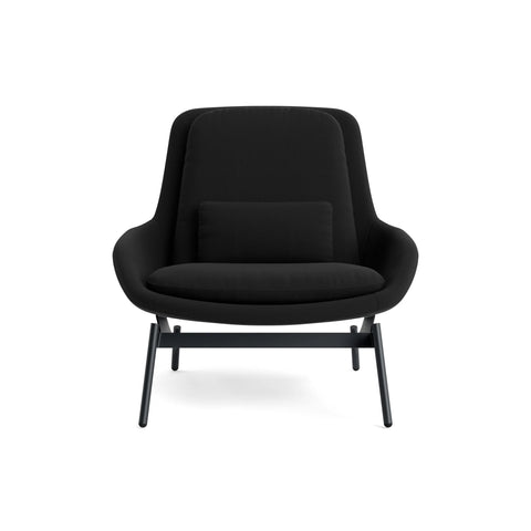 Field Lounge Chair by Blu Dot upholstered in Maharam Meld in Panda fabric with oblivion base and black frame