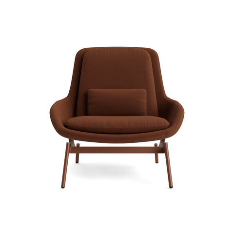Field Lounge Chair by Blu Dot upholstered in Maharam Mode in Pathway fabric with brown base