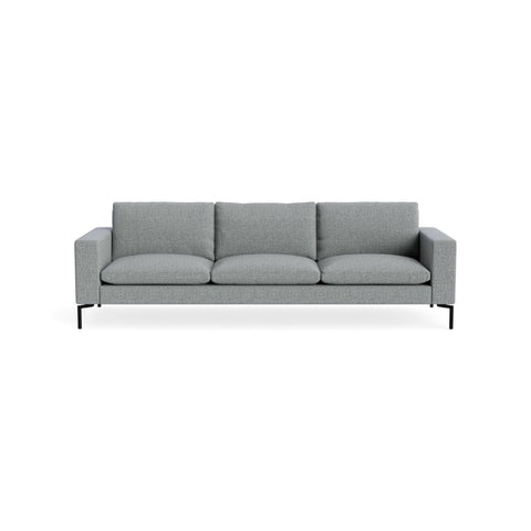 New Standard 104" Sofa by Blu Dot in Kvadrat Guest Grey Blue with Black legs, upholstery detail