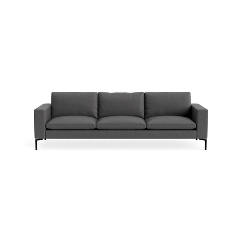 New Standard 104" Sofa by Blu Dot in Gabro Grey with Black legs, upholstery detail