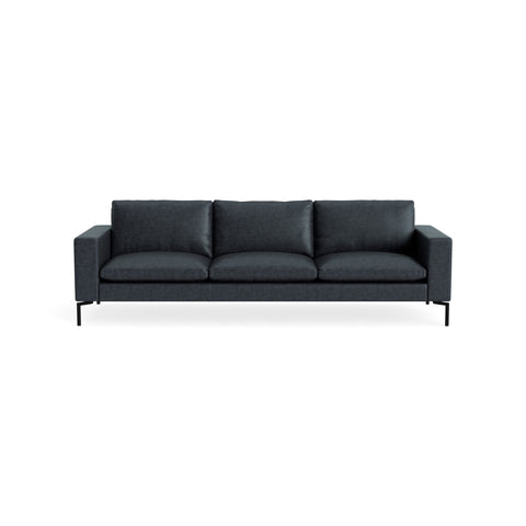 New Standard 104" Sofa by Blu Dot in Ink Leather with Black legs, upholstery detail