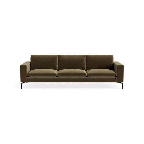 New Standard 104" Sofa by Blu Dot in Moss Velvet with Black legs, upholstery detail