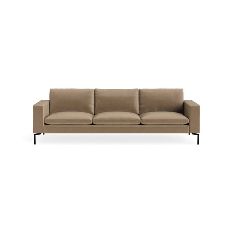 New Standard 104" Sofa by Blu Dot in Otter Velvet with Black legs, upholstery detail