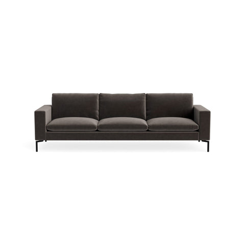 New Standard 104" Sofa by Blu Dot in Storm Velvet with Black legs, upholstery detail
