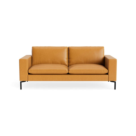 New Standard 78" Sofa by Blu Dot in Canyon Leather with Black legs, upholstery detail