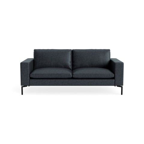 New Standard 78" Sofa by Blu Dot in Ink Leather with Black legs, upholstery detail