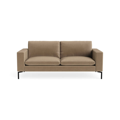 New Standard 78" Sofa by Blu Dot in Otter Velvet with Black legs, upholstery detail