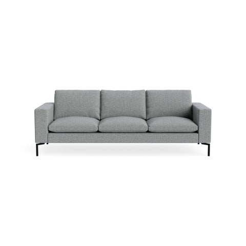 New Standard 92" Sofa by Blu Dot in Kvadrat Guest Grey Blue with Black legs, upholstery detail