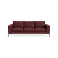 New Standard 92" Sofa by Blu Dot in Oxblood Leather with Black legs, upholstery detail