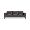 New Standard 92" Sofa by Blu Dot in Slate Leather with Black legs, upholstery detail
