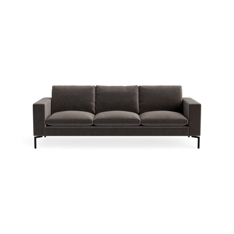 New Standard 92" Sofa by Blu Dot in Storm Velvet with Black legs, upholstery detail
