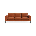 New Standard 92" Sofa by Blu Dot in Toffee Leather with Black legs, upholstery detail