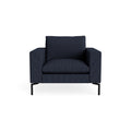 New Standard Lounge Chair by Blu Dot in Kvadrat Autumn Navy with Black legs, upholstery detail
