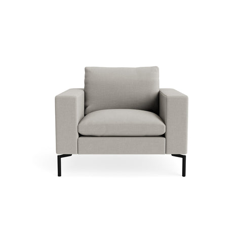 New Standard Lounge Chair by Blu Dot in Maharam Mode In Clavicle with Black legs, upholstery detail
