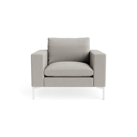 New Standard Lounge Chair by Blu Dot in Maharam Mode In Clavicle with White legs, upholstery detail