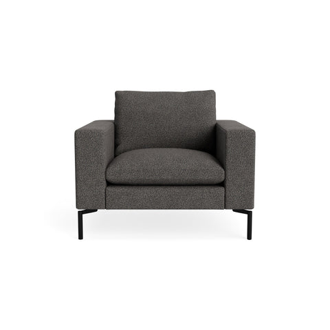New Standard Lounge Chair by Blu Dot in Kelso Charcoal with Black legs, upholstery detail