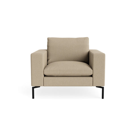 New Standard Lounge Chair by Blu Dot in Kelso Camel with Black legs, upholstery detail