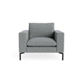 New Standard Lounge Chair by Blu Dot in Kvadrat Guest Grey Blue with Black legs, upholstery detail