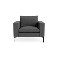 New Standard Lounge Chair by Blu Dot in Gabro Grey with Black legs, upholstery detail