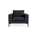 New Standard Lounge Chair by Blu Dot in Granite Leather with Black legs, upholstery detail