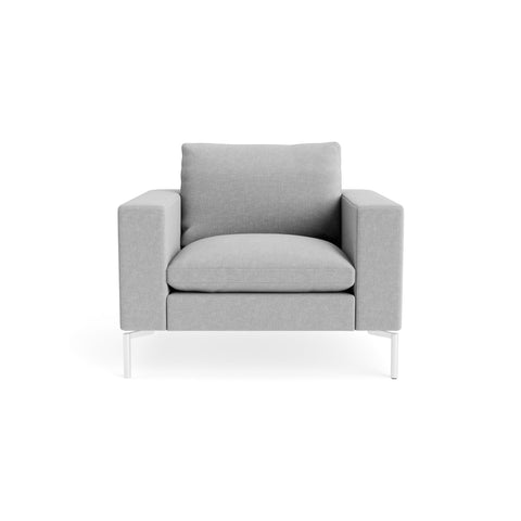 New Standard Lounge Chair by Blu Dot in Maharam Mode In Intaglio with White legs, upholstery detail