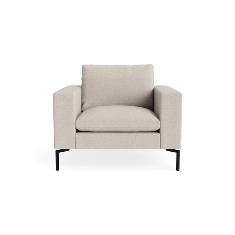 New Standard Lounge Chair by Blu Dot in Landa Stone with Black legs, upholstery detail