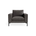 New Standard Lounge Chair by Blu Dot in Slate Leather with Black legs, upholstery detail