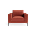 New Standard Lounge Chair by Blu Dot in Tomato Velvet with Black legs, upholstery detail