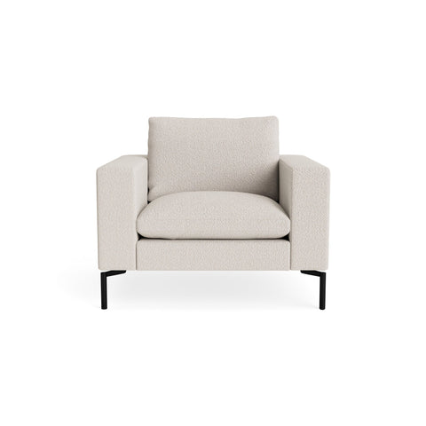 New Standard Lounge Chair by Blu Dot in Vos Bone with Black legs, upholstery detail