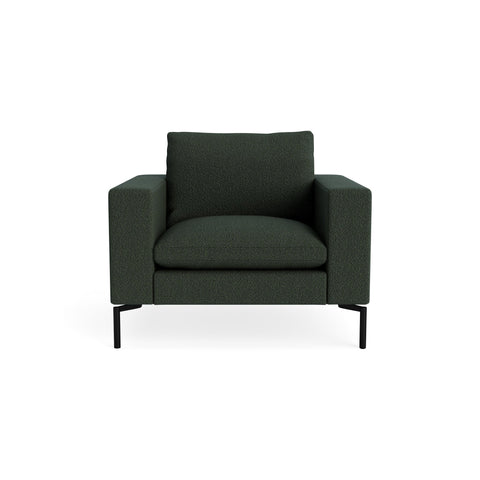 New Standard Lounge Chair by Blu Dot in Vos Evergreen with Black legs, upholstery detail