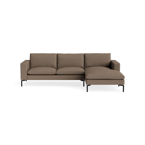 New Standard Sofa with Chaise by Blu Dot in Kvadrat Autumn Cardamom with Black legs, right-facing, upholstery detail