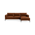 New Standard Sofa with Chaise by Blu Dot in Copper Velvet with Black legs, right-facing, upholstery detail