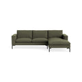 New Standard Sofa with Chaise by Blu Dot in Kvadrat Guest Fatigue with Black legs, right-facing, upholstery detail
