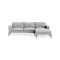 New Standard Sofa with Chaise by Blu Dot in Maharam Mode In Intaglio with Black legs, right-facing, upholstery detail