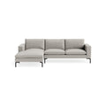 New Standard Sofa with Chaise by Blu Dot in Maharam Mode In Clavicle with Black legs, left-facing, upholstery detail