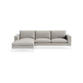 New Standard Sofa with Chaise by Blu Dot in Maharam Mode In Clavicle with White legs, left-facing, upholstery detail